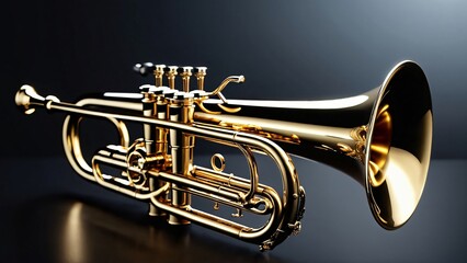Naklejka premium trumpet isolated on black background