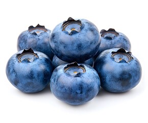 Obraz premium A Close-Up View of Six Ripe Blueberries