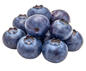 Obraz premium A Pile of Ripe Blueberries Isolated on White