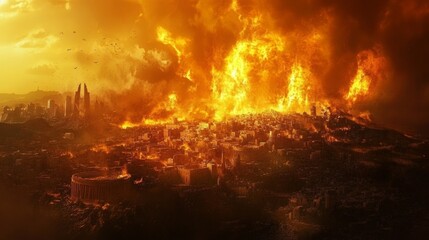 Illustration of the burning of Sodom and Gomorrah.