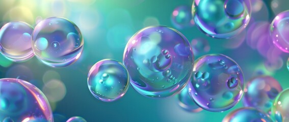 bubbles, colorful, abstract, background, light reflections This image features translucent bubbles with a vibrant mix of colors set against a soft, blurred gradient background, creating a dreamy atm