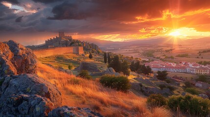 Fototapeta premium Sunset over the Majestic Castle