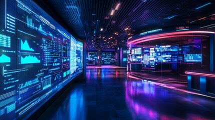 Holographic Trading Firm Interior Design Concept