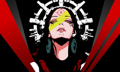 portrait anime girl background