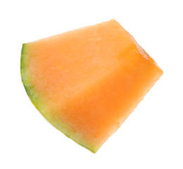 Piece of Cantaloupe melon isolated on white