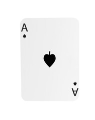 Poker game. One playing card isolated on white