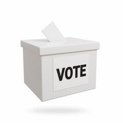 White election box ballot campaign mockup. isolated on white background. 3d render