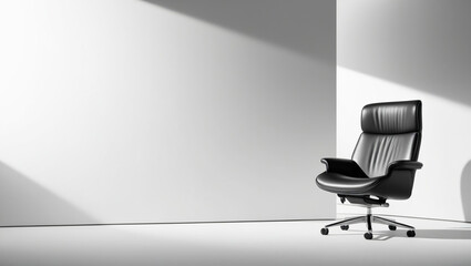 AI generative. Single chair of minimal design with minimalist white background, illustration for advertisment. 5