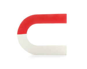 One color horseshoe magnet isolated on white