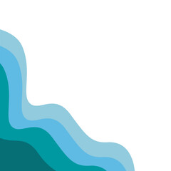 abstract blue wave for corner frame