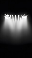 Obraz premium Spotlights Illuminate the Dark Stage, Showing Product Presentation Concept.