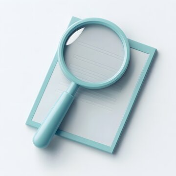 recommend clip art: Blue Magnifying Glass Over a Framed White Document