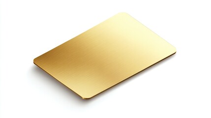 Naklejka premium Detailed gold card icon with a shiny, reflective surface, isolated on a white background, top view.