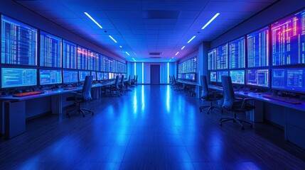 Ambient Data Display Room with Cool Lighting Effects