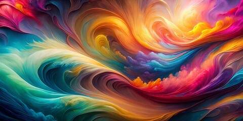 A Tapestry of Swirling Hues, Where Vibrant Colors Interweave and Dance in a Symphony of Abstract Form