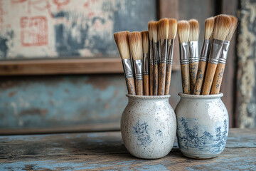 calligraphy brushes with different bristle sizes.