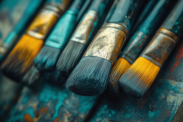 Fototapeta premium calligraphy brushes with different bristle sizes.