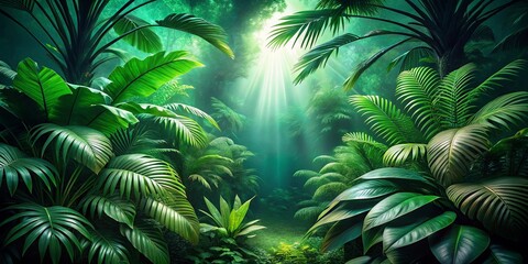 Lush Green Foliage Creates A Serene Path Through The Verdant Undergrowth, Illuminated By Sunlight Filtering Through The Canopy