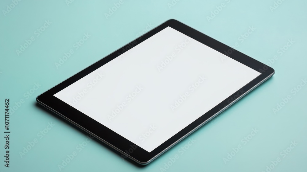 Poster digital tablet with blank screen, isolated on a clean background, ready for productivity and media u
