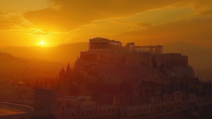 Sunset over Acropolis, Athens