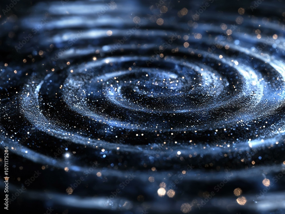 Poster shimmering lights create a mesmerizing spiral pattern. ai.