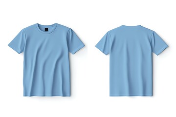 Dark blue t-shirt mockup front and back view, Front and back view of a men's active wear T-shirt