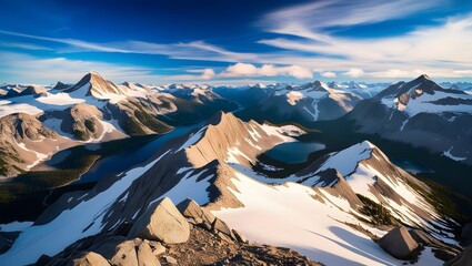 Epic View of Majestic Mountain Range Peaks