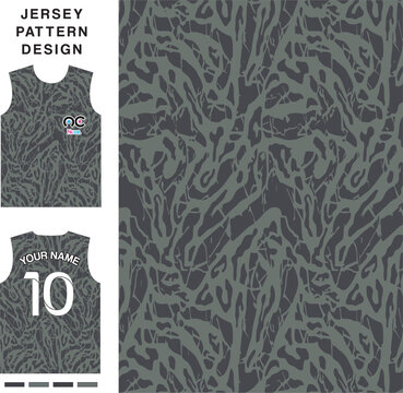 Abstract concept vector jersey pattern template for printing or sublimation sports uniforms football, volleyball, basketball, e-sports, cycling and fishing. Pattern jersey printing.