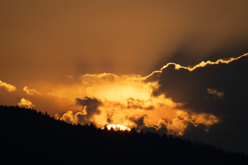 Dramatic Sunrise over Salt Spring Island, 
west coast Canada.