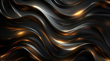 Obraz premium Highly detailed digital artwork of wavy and swirling textures in dark and light colors, with hues that appear to transition through the spectrum of light and color.