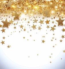 Christmas decorating backgrounds illuminate with gold glittering accents, creating an abstract glow light texture. The shimmering ornaments and festive lights capture the essence of the holiday season