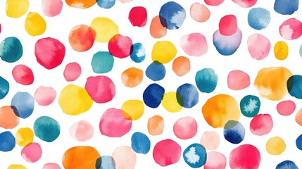Vibrant seamless abstract watercolor pattern showcasing bright painted spots on paper suitable for artistic design projects