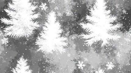 Obraz premium Seamless grunge pattern featuring vintage white acrylic sketches and gray textures ideal for festive holiday decorations textile design winter themes