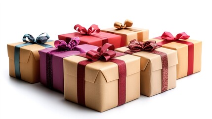 Obraz premium Happy Birthday Gifts on white backgound