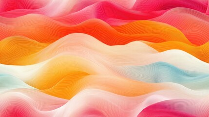 Obraz premium Seamless pattern of elegant modern bright waves with a gradient texture ideal for greeting cards and digital backgrounds