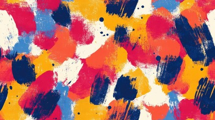 Abstract brushed paint seamless pattern featuring vibrant strokes ideal for textile design and digital backgrounds