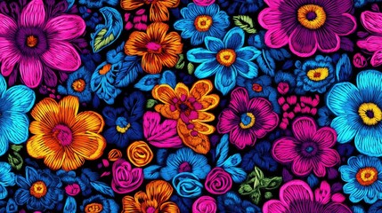 Seamless abstract hand drawn embroidery pattern for digital textile prints perfect for bed sheets and apparel design high clarity