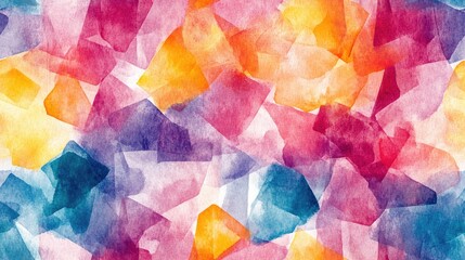 Fototapeta premium Geometric texture pattern in seamless design featuring a vibrant watercolor effect perfect for fabric or wallpaper applications