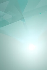 Abstract background of glass refraction in white and teal color