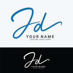 Obraz premium J, D, JD Initial letter logo. Alphabet JD Handwritten Signature logo