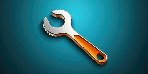 Obraz premium Vector repair icon featuring a wrench and gear, symbolizing maintenance and repair services.