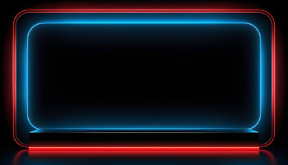 illustration Black Friday background illustration, solid black base with vibrant neon blue and red lights