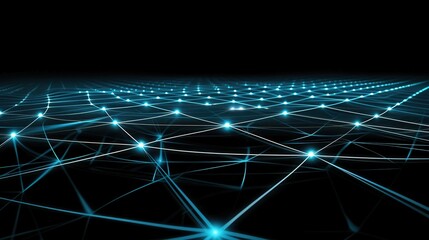 Glowing Grid Lines on Black Background - a futuristic and sleek visual. The glowing grid lines create a high-tech and dynamic atmosphere.