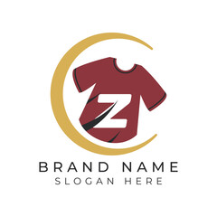 Obraz premium Letter Z Logo Concept With T-Shirt. Alphabet Z garments moon face icon design