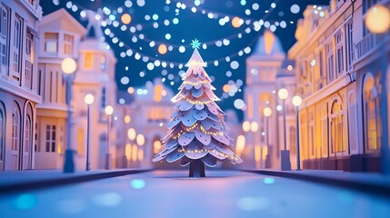 Obraz premium Decorate your holiday with a beautiful paper christmas tree