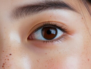 Obraz premium Candid Portrait of a Woman with Freckles