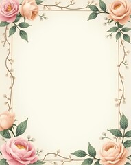 Obraz premium Enhance Your Creative Projects with Beautiful Floral Frame Designs for Invitations and Stationery