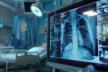 AI-Powered Diagnostic Tool Assisting Doctors in Hospital Isolated on Transparent Background Ideal for Medical Technology Projects