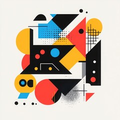 Obraz premium Abstract Geometric Design: Bold, vibrant colors and geometric shapes create a dynamic and visually arresting abstract composition.
