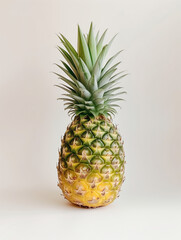 Fototapeta premium A Whole Ripe Pineapple with Green Spiky Leaves